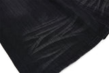 DAXUEN faded black wide-leg denim shorts