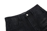 DAXUEN faded black wide-leg denim shorts