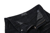 DAXUEN faded black wide-leg denim shorts