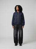 DAXUEN faded black wide-leg denim jeans with charm — model photo