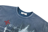 DAXUEN faded black winged angel graphic t-shirt