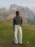 DAXUEN light blue faded bleached wide-leg jeans — model photo