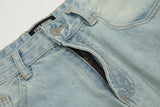DAXUEN light blue faded bleached wide-leg jeans