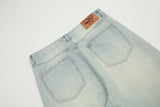 DAXUEN light blue faded bleached wide-leg jeans