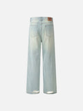 DAXUEN light blue faded bleached wide-leg jeans