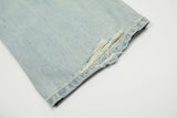 DAXUEN light blue faded bleached wide-leg jeans