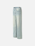 DAXUEN light blue faded bleached wide-leg jeans