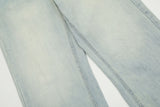 DAXUEN light blue faded bleached wide-leg jeans