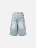 DAXUEN Light blue denim cargo shorts with multiple pockets