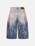 DAXUEN faded blue gradient wide-leg denim culottes