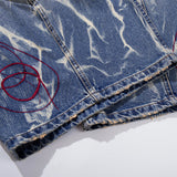 DAXUEN faded blue gradient wide-leg denim culottes