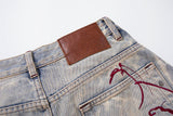 DAXUEN faded blue gradient wide-leg denim culottes