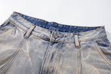 DAXUEN faded blue gradient wide-leg denim culottes