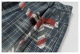 DAXUEN faded blue plaid wide-leg cropped trousers
