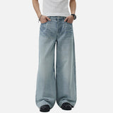 DAXUEN Faded blue wide-leg denim jeans