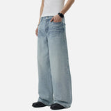 DAXUEN Faded blue wide-leg denim jeans