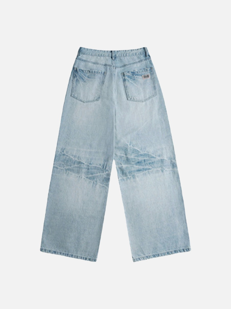 DAXUEN Faded blue wide-leg denim jeans