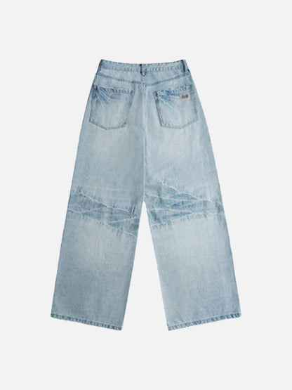 DAXUEN Faded blue wide-leg denim jeans
