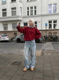 DAXUEN Faded Blue Wide-Leg Denim Jeans | DAXUEN — model photo