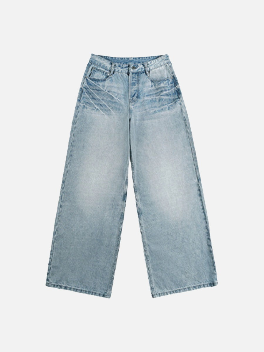 DAXUEN Faded blue wide-leg denim jeans