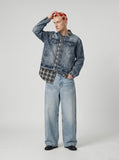 DAXUEN Faded Blue Wide-Leg Denim Jeans | DAXUEN — model photo