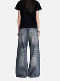 DAXUEN faded blue wide-leg distressed denim pants