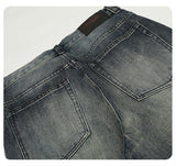 DAXUEN faded blue wide-leg distressed denim pants