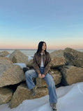 DAXUEN Faded blue wide-leg jeans with pockets — model photo