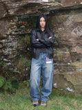 DAXUEN Faded blue wide-leg jeans with pockets — model photo