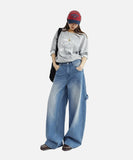 DAXUEN Faded blue wide-leg jeans with pockets