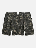 DAXUEN Men's faded camouflage cargo shorts
