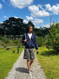 DAXUEN Men's faded camouflage cargo shorts — model photo
