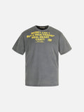 DAXUEN faded dark charcoal vintage text graphic t-shirt
