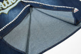 DAXUEN dark blue faded denim baseball jersey