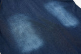 DAXUEN dark blue faded denim baseball jersey
