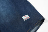 DAXUEN dark blue faded denim baseball jersey