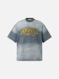 DAXUEN Faded denim-like oversized short-sleeved t-shirt