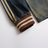 DAXUEN faded denim gradient oversized long-sleeve top