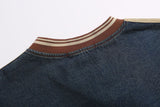 DAXUEN faded denim gradient oversized long-sleeve top