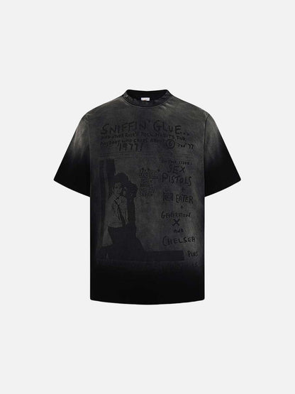 DAXUEN Faded distressed graphic t-shirt