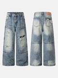 DAXUEN Faded distressed wide-leg denim jeans