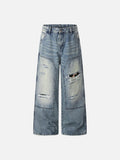 DAXUEN Faded distressed wide-leg denim jeans