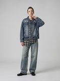DAXUEN light blue faded gradient wide-leg jeans — model photo