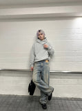 DAXUEN light blue faded gradient wide-leg jeans — model photo