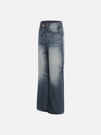 DAXUEN Faded gradient wide-leg denim jeans