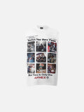 DAXUEN white oversized faded 3x3 grid graphic t-shirt