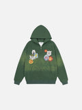 DAXUEN Oversized full-zip hooded sweatshirt with graphics