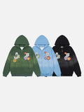 DAXUEN Oversized full-zip hooded sweatshirt with graphics