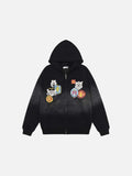 DAXUEN Oversized full-zip hooded sweatshirt with graphics