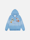 DAXUEN Oversized full-zip hooded sweatshirt with graphics